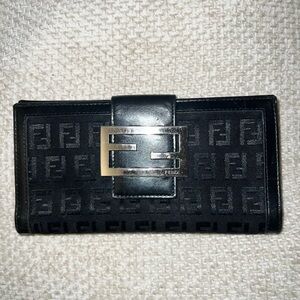Authentic Fendi snap long wallet